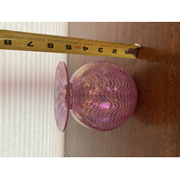 STUNNING VTG Glass Eye Studio Pink Iridescent Wave Art Glass Vase 5"H SIGNED