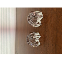 STUNNING VTG Baccarat Crystal "X" Shaped Candle Holders SIGNED 3.25"W PAIR