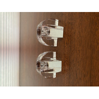 STUNNING VTG Baccarat Crystal "X" Shaped Candle Holders SIGNED 3.25"W PAIR