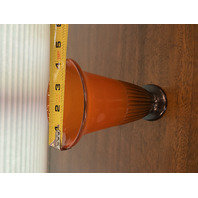 BEAUTIFUL VTG Orange Ribbed Art Glass Footed Trumpet Vase 7.25"H