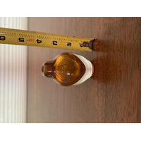 BEAUTIFUL VTG 1989 FREE STATE Amber & Clear Small Art Glass Bud Vase SIGNED 3.5"