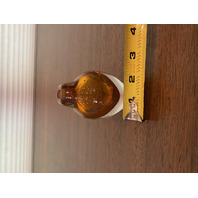 BEAUTIFUL VTG 1989 FREE STATE Amber & Clear Small Art Glass Bud Vase SIGNED 3.5"