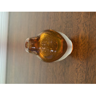 BEAUTIFUL VTG 1989 FREE STATE Amber & Clear Small Art Glass Bud Vase SIGNED 3.5"