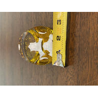 THE FRANKLIN MINT BACCARAT Crystal Amber CHARLEMAGNE Paperweight 2.75"W SIGNED