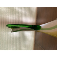 GORGEOUS LARGE VTG MURANO Green & Yellow Swirl Art Glass Pitcher Vase 17.25"H