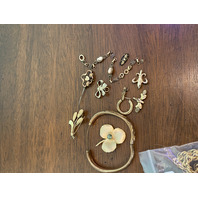 MIXED LOT Of GOLD FILLED, GOLD PLATED & GOLD ROLLED ITEMS #9 (393 GRAMS)