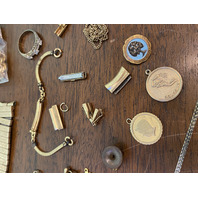 MIXED LOT Of GOLD FILLED, GOLD PLATED & GOLD ROLLED ITEMS #9 (393 GRAMS)