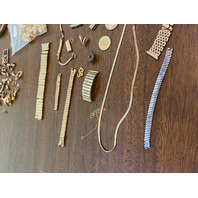 MIXED LOT Of GOLD FILLED, GOLD PLATED & GOLD ROLLED ITEMS #9 (393 GRAMS)