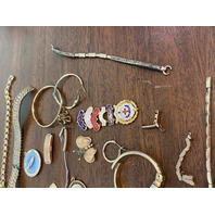 MIXED LOT Of GOLD FILLED, GOLD PLATED & GOLD ROLLED ITEMS #9 (393 GRAMS)