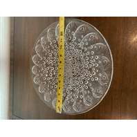 STUNNING VTG LALIQUE Crystal ROSCOFF Fish & Bubbles Centerpiece Bowl SIGNED 14"W