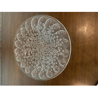 STUNNING VTG LALIQUE Crystal ROSCOFF Fish & Bubbles Centerpiece Bowl SIGNED 14"W