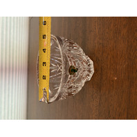 STUNNING WATERFORD Crystal ROSETTE & WEDGE Cut Footed Bowl W/LABEL 5"W SIGNED