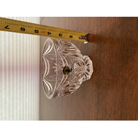 STUNNING WATERFORD Crystal ROSETTE & WEDGE Cut Footed Bowl W/LABEL 5"W SIGNED