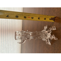 BEAUTIFUL ANTIQUE ART NOUVEAU Clear Thorny Tree Trunk HANDBLOWN Candle Holder 6"