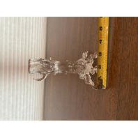 BEAUTIFUL ANTIQUE ART NOUVEAU Clear Thorny Tree Trunk HANDBLOWN Candle Holder 6"