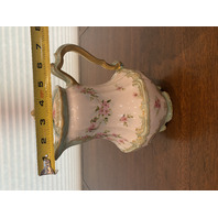 ANTIQUE HAVILAND FRANCE Green/Gold Porcelain Floral PAINTED Chocolate Pot 8.75"H