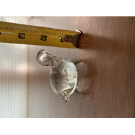 SET OF 2 ADORABLE Green & Clear Art Glass Turtle Figurines 2.75"L, 2.5"L