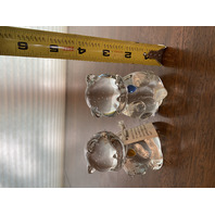 ADORABLE VTG FENTON NOVEMBER & SEPTEMBER Birthstone Bear Paperweights 3.5"H PAIR