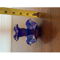 RARE VTG FENTON Encore Dorothy Taylor KC MO Blue Iridescent Mini Epergne 3.5"H