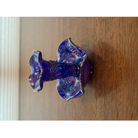 RARE VTG FENTON Encore Dorothy Taylor KC MO Blue Iridescent Mini Epergne 3.5"H