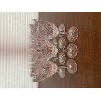 STUNNING VTG SET(11) WATERFORD Crystal SLANE Claret Wine Glasses SIGNED 6.5"H