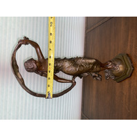 BEAUTIFUL VTG ART NOUVEAU Bronze Toned Metal LA NYMPHE Sculpture 19"H