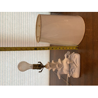RARE STUNNING VTG VAN BRIGGLE White Running Horse Art Pottery Table Lamp 12.5"H