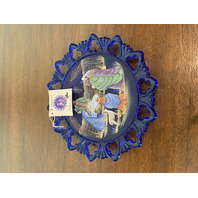 RARE VTG FENTON Cobalt Christmas THE CELEBRATION Plate LTD ED #877/2500 9.25"W