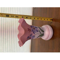 FENTON 2001 Pink Burmese HONOR COLLECTION Floral LTD ED 30/2500 Vase SIGNED 9.5"