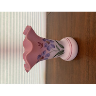 FENTON 2001 Pink Burmese HONOR COLLECTION Floral LTD ED 30/2500 Vase SIGNED 9.5"