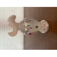 STUNNING VTG 1998 Bill Fenton Opal Satin FUCHSIA Vase #72 PAINTED & SIGNED 8.5"H