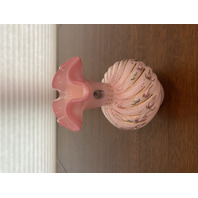 BEAUTIFUL VTG FENTON Rosalene Floral PAINTED LTD ED #451 Glass Swirl Vase 6.25"H