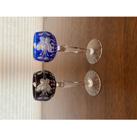 2 STUNNING VTG Tritschler-Winterhalder Cut To Clear Crystal Cordial Glasses 5"H