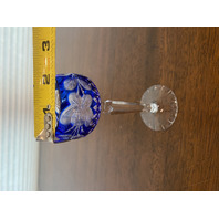 2 STUNNING VTG Tritschler-Winterhalder Cut To Clear Crystal Cordial Glasses 5"H