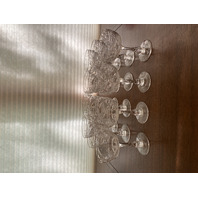 STUNNING SET(12) POLO PLAYER ON HORSEBACK Etched Crystal Champagne Glasses 6"H