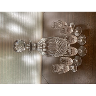 STUNNING VTG WATERFORD Crystal COLLEEN Decanter & 8 Cordials SET(9) SIGNED