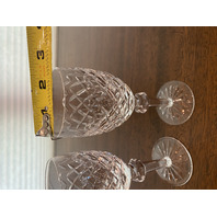 STUNNING VTG WATERFORD Crystal POWERSCOURT Sherry Glasses 6.25"H SIGNED PAIR