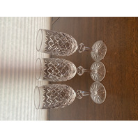 STUNNING SET(3) VTG WATERFORD Crystal POWERSCOURT Champagne Flutes 8"H SIGNED