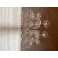 STUNNING SET(10) POLO PLAYER ON HORSEBACK Etched Crystal Champagne Glasses 6"H