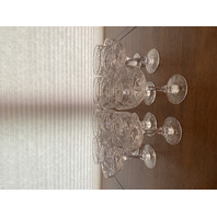 STUNNING SET(10) POLO PLAYER ON HORSEBACK Etched Crystal Champagne Glasses 6"H