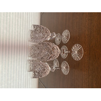 STUNNING SET(7) VTG WATERFORD Crystal POWERSCOURT Claret Wine Glasses 7"H SIGNED