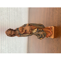 STUNNING VTG Madonna & Child Wood Carved PAINTED Figurine 10.5"H MADE IN ITALY