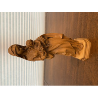 STUNNING VTG DETAILED Wood Carved Madonna & Child Figurine 11.75"H MADE IN ITALY