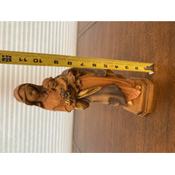 STUNNING VTG DETAILED Wood Carved Madonna & Child W/Grapes Figurine 11.75" ITALY