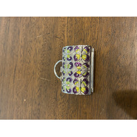 VTG JUDITH LEIBER For NEIMAN MARCUS Enameled Butterflies Keychain Pill Box 2.5"L