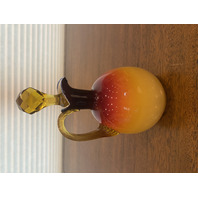 RARE ANTIQUE HOBBS BROCKUNIER Wheeling Peachblow Coral Cruet W/STOPPER 6.75"H