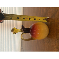 RARE ANTIQUE HOBBS BROCKUNIER Wheeling Peachblow Coral Cruet W/STOPPER 6.75"H