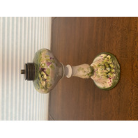 BEAUTIFUL ANTIQUE LIMOGES FRANCE Floral PAINTED Porcelain Lamp Base 9.75"H