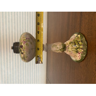 BEAUTIFUL ANTIQUE LIMOGES FRANCE Floral PAINTED Porcelain Lamp Base 9.75"H