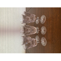 BEAUTIFUL SET(6) WATERFORD Crystal LISMORE Water Goblets 7"H, SIGNED, IRELAND